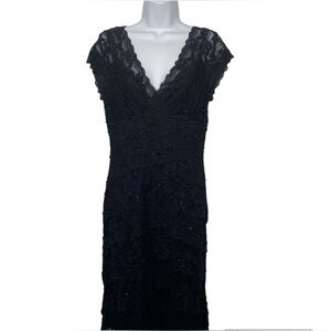 Helene Blake Layered Beaded Lace Dress